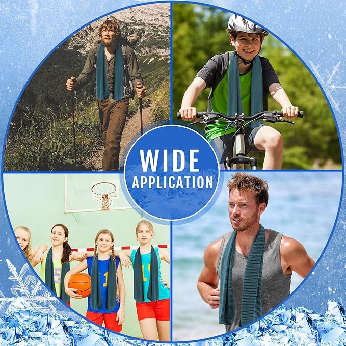 Hosuly 30 Pack Cooling Towels, 40"x12" Ice Breathable Soft Chilly Sweat Rag Microfiber Workout Rags for Gym Cooling Towels for Neck and Face for Yoga Golf Sport Running-GravixFit