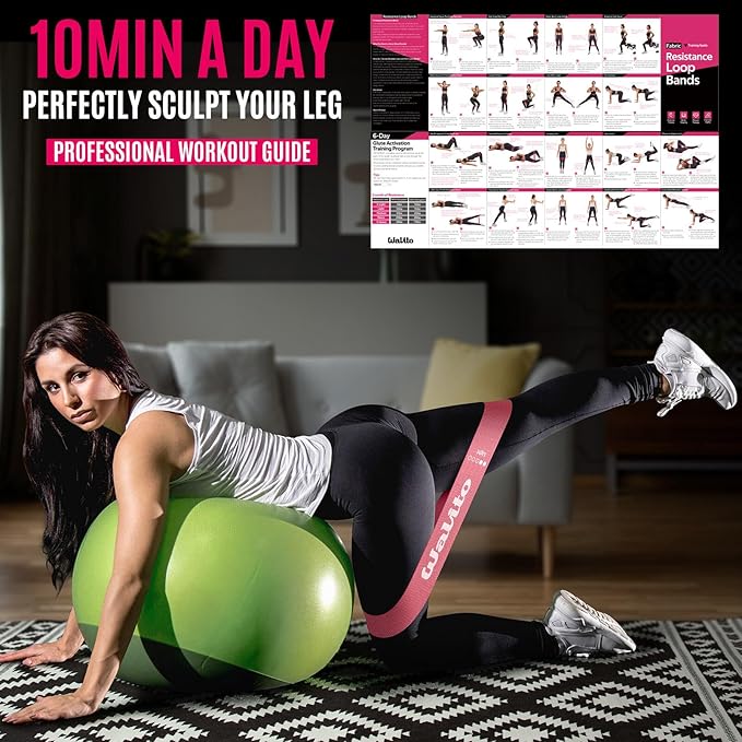 Fabric Resistance Bands for Working Out - Booty Bands for Legs -Glutes Training for Women and Men - Exercise Bands for Squats, Yoga, Physical Therapy -Home Gym Fitness-GravixFit