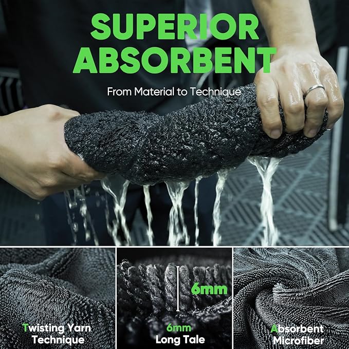 KKV 2-Pack Microfiber Towels (35"x 24") Extra Large Ultra Absorbent Drying Towel for Cars and Trucks, Without Streaks, Scratches, or Water Spots-GravixFit