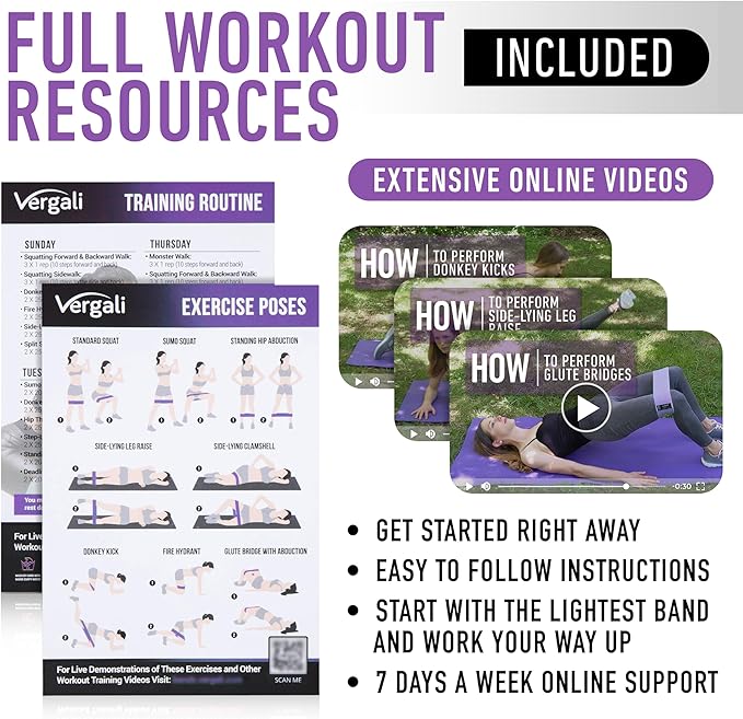 Resistance Bands for Working Out with Workout Bands Guide. 4 Booty Bands for Women Men Fabric Elastic Bands for Exercise Bands Resistance Bands for Legs Bands for Working Out Hip Thigh Glute Bands Set-GravixFit