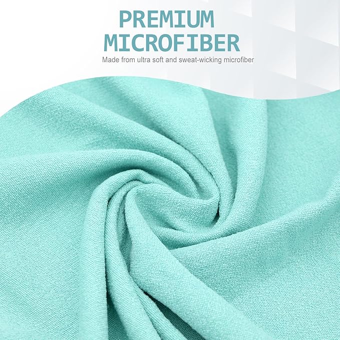 Eunzel Yoga Towel,Hot Yoga Mat Towel with Grip Dots Sweat Absorbent Non-Slip for Hot Yoga, Pilates and Workout 24" x72", Teal-GravixFit