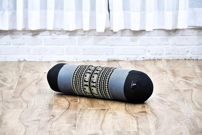 Leewadee Small Yoga Bolster – Shape-Retaining Cervical Neck Roll, Tube Pillow for Comfortable Reading, Kapok Filling, 22 x 6 x 6 inches-GravixFit