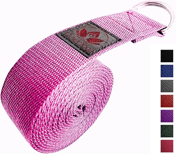 Clever Yoga - 8 ft Yoga Strap for Exercise & Physical Therapy, Leg Stretching Strap Yoga Accessories & Stretching Equipment, Leg Stretcher for Women & Men, Home Workout Essentials-GravixFit
