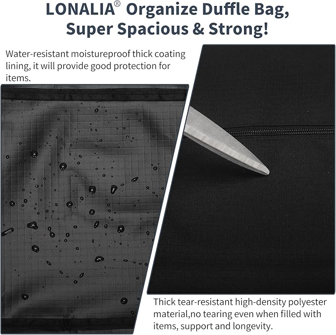 36 Inch Large Duffle Bag for Travel - 100L Extra Large Heavy Duty Duffel Bag with 2 Sides Handles, Sport Equipment Storage Bag for Camping-Black-GravixFit