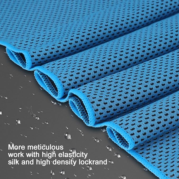 Cooling Towels 40 Pack 40"x 12", 160gsm Bulk Cool Towels, Soft Breathable, Super Absorbent, Quick Cold Towel, for Bowling, Yoga, Travel, Camping, Golf, Football, Hiking, Outdoor Work-GravixFit