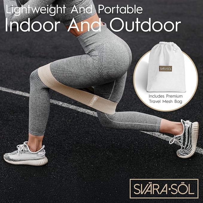 Fabric Resistance Bands Set of 3 for Legs, Glutes, Arms, Booty Bands for Women and Men, Resistance Bands for Working Out, Physical Therapy, Strength Training, Elastic Bands for Exercise-GravixFit