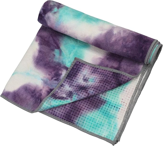 Yoga Towels , Non Slip Hot Yoga Towel Skidless Waffle Texture, 100% Absorbent Odorless Microfiber Yoga Blanket, Standard Sized 24 inchx72 inch Mat Towel,for Hot Yoga, Bikram, Pilates (Green & Pink)-GravixFit