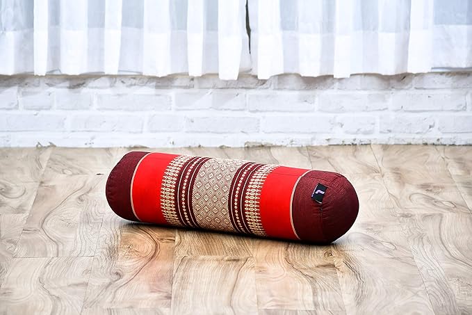 Leewadee Small Yoga Bolster – Shape-Retaining Cervical Neck Roll, Tube Pillow for Comfortable Reading, Kapok Filling, 22 x 6 x 6 inches-GravixFit