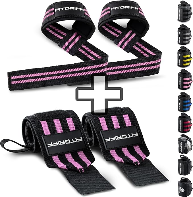 Fitgriff® Lifting Straps & Wrist Wraps (Bundle) Superior Support for Weightlifting & Gym Workouts - for Men and Women-GravixFit