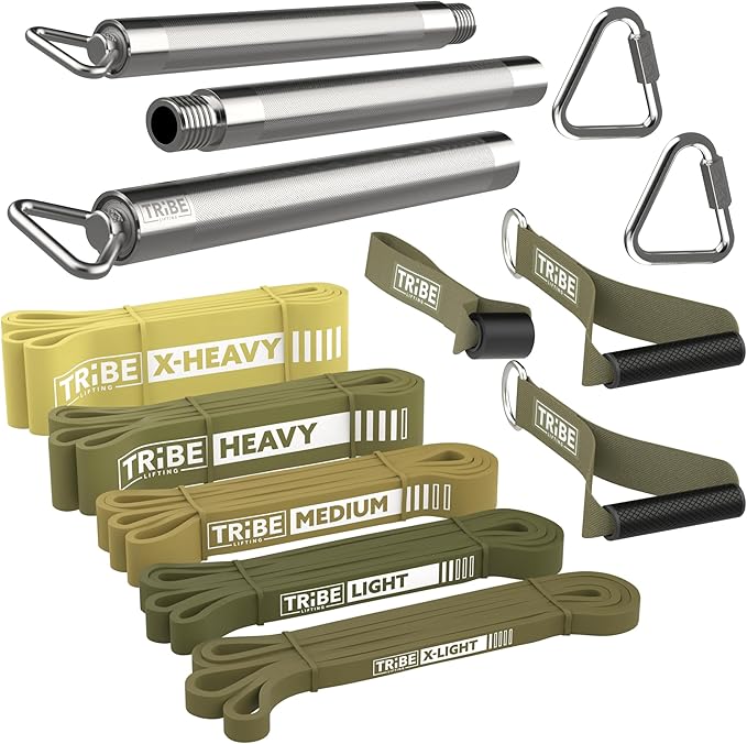 Long Resistance Bands for Working Out Men and Women - Set of 5 Pull-Up Bands, Rubber Handles and Door Anchor - Workout Bands Resistance for Men - Exercise Bands Resistance Bands Set-GravixFit