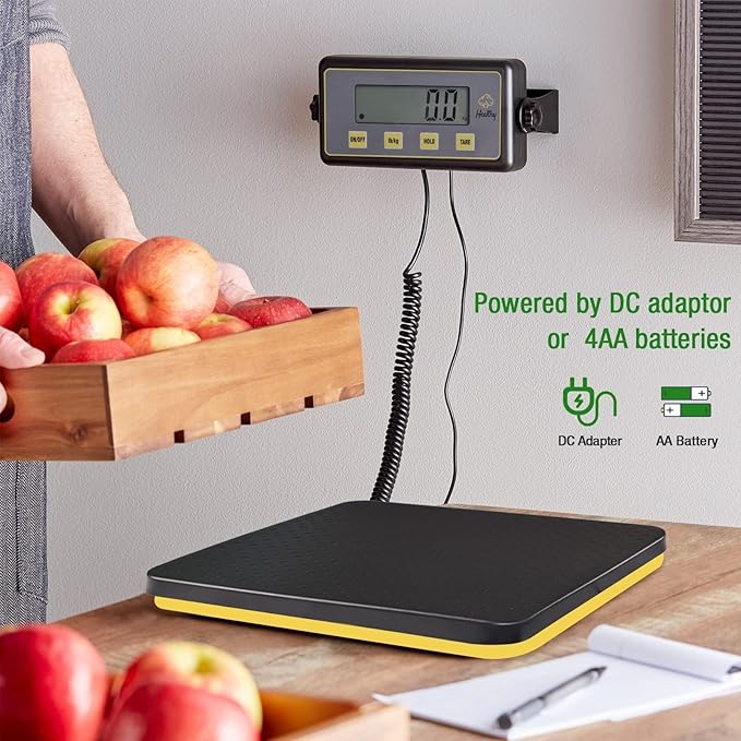 150lbs Commercial Scale Digital Receiving Scale with Anti-Slip Aluminum Platform, High Accuracy Food Scale with Hold/Tare/Auto-Off, Kitchen Scale with LCD Display for Restaurant/Cater-GravixFit