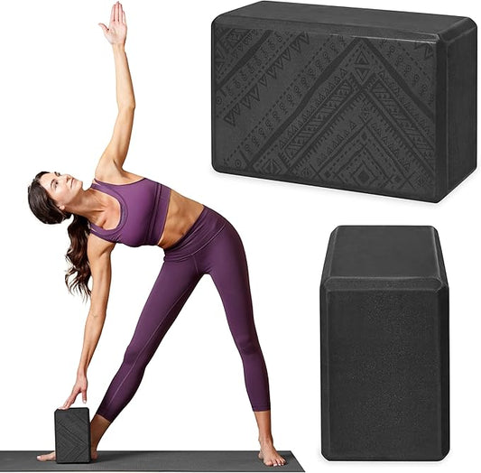Gaiam Yoga Block - Supportive Latex-Free Eva Foam - Soft Non-Slip Surface with Beveled Edges for Yoga, Pilates, Meditation - Yoga Accessories for Stability, Balance, Deepen Stretches-GravixFit