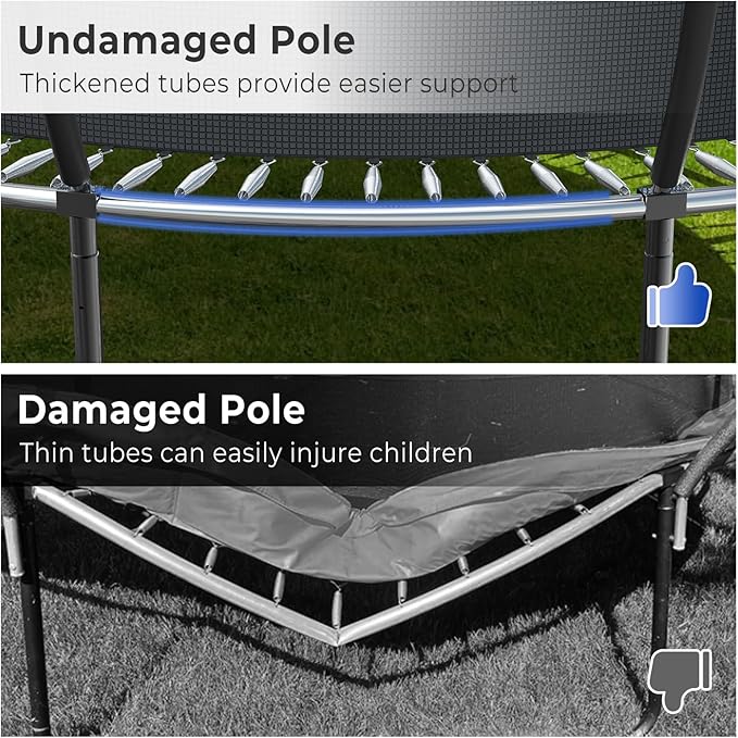 10 12 14 15 16FT Outdoor Trampolines for Kids and Adults, Pumpkin Trampoline with Curved Poles, Recreational Trampoline with Basketball Hoop and Safety Enclosure Net for Kids and Adults-GravixFit