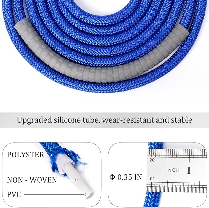 1LB Weighted Jump Ropes for fitness Women Men, Tangle-Free Ball Bearing Rapid Speed Skipping Jump Rope with Adjustable 9mm Cotton & PVC Cord, Aluminum Handles for MMA, Boxing, CrossFit, Weight-loss Workouts