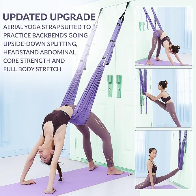 Leg Stretcher Strap, Stretching Equipment with Door Anchor Flexibility Trainer Backbend Assist for Dance Aerial Yoga Ballet Leg Stretching Exercise-GravixFit