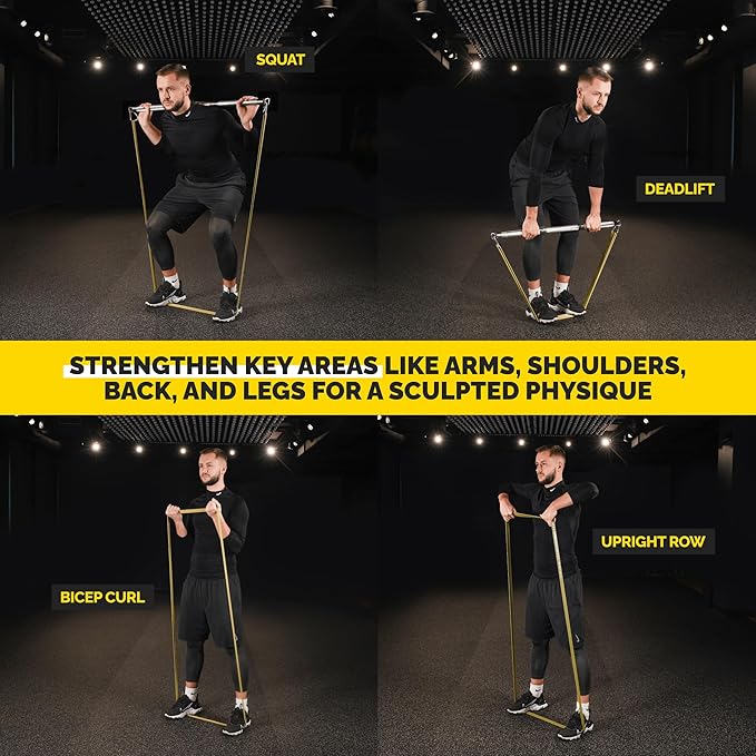 Long Resistance Bands for Working Out Men and Women - Set of 5 Pull-Up Bands, Rubber Handles and Door Anchor - Workout Bands Resistance for Men - Exercise Bands Resistance Bands Set-GravixFit