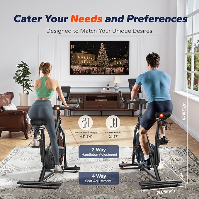 MERACH Indoor Cycling Bike, Exercise Bike for Home with Magnetic, Bluetooth Stationary Bike with APP Data Tracking, and Tablet Holder-GravixFit
