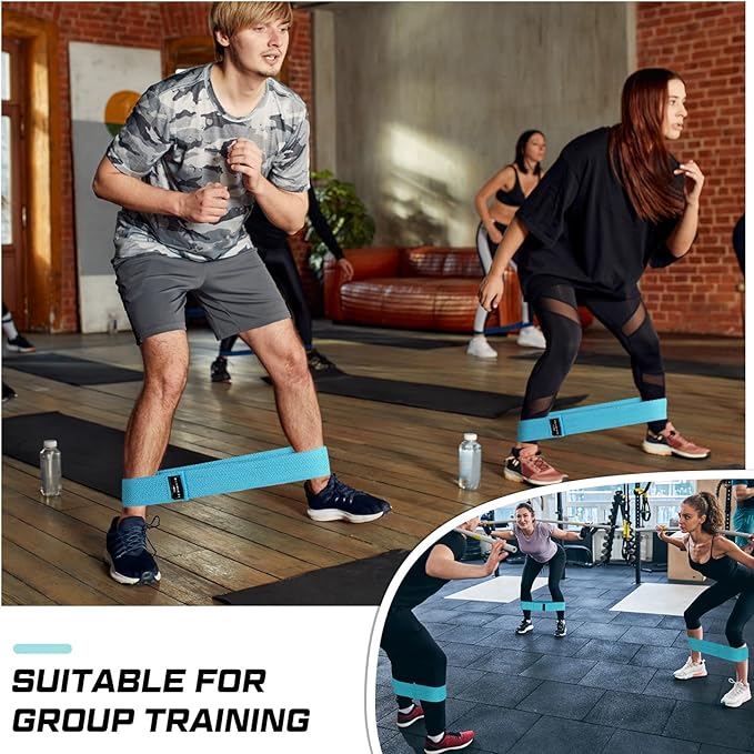 12 Pcs Fabric Resistance Bands for Working Out Booty Workout Stretch Exercise Bands Non Slip for Legs Squat Resistance Loop for Women Men Starter Butt Hip Thigh Fitness-GravixFit