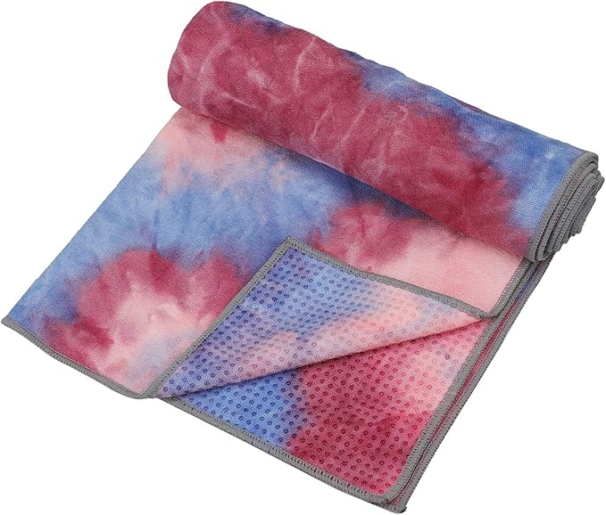 Yoga Towel, Non-Slip Hot Yoga Towel Anti-Slip Waffle Texture, 100% Absorbent Odorless Microfiber Yoga Blanket, Standard Size 72 x 24 x 0.2 inches Cushion Towel for Hot Yoga, Bikram, Pilates1-GravixFit