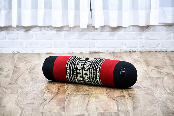 Leewadee Small Yoga Bolster – Shape-Retaining Cervical Neck Roll, Tube Pillow for Comfortable Reading, Kapok Filling, 22 x 6 x 6 inches-GravixFit