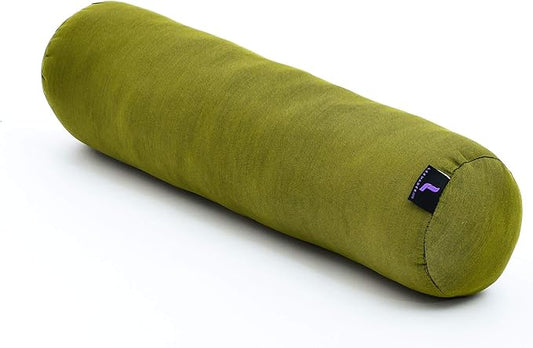 Leewadee Small Yoga Bolster – Shape-Retaining Cervical Neck Roll, Tube Pillow for Comfortable Reading, Kapok Filling, 22 x 6 x 6 inches-GravixFit