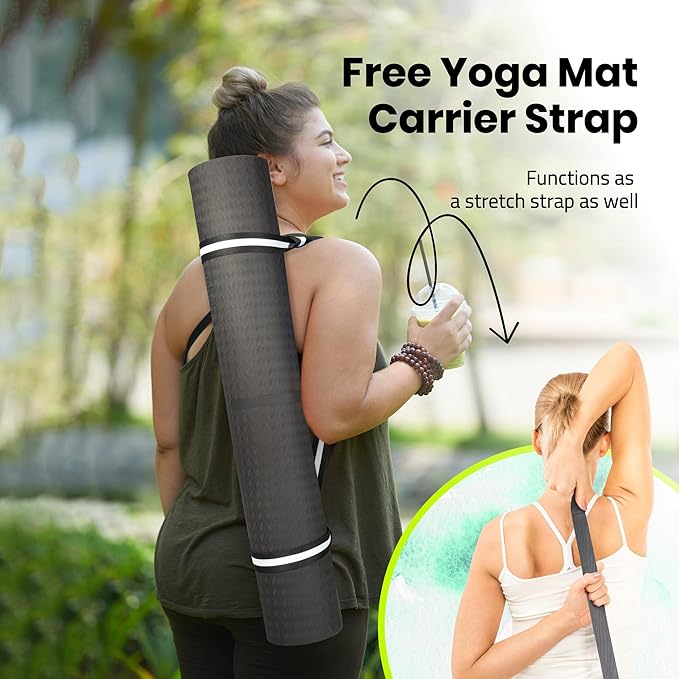 Extra Wide Yoga Mat for Men Women (72"L x 36"W) Non Slip Fitness & Exercise Mat with Alignment Marks for Yoga, Pilates, Floor Workouts-GravixFit