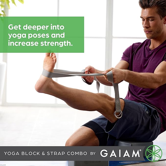Gaiam Yoga Block - Supportive Latex-Free Eva Foam - Soft Non-Slip Surface with Beveled Edges for Yoga, Pilates, Meditation - Yoga Accessories for Stability, Balance, Deepen Stretches-GravixFit