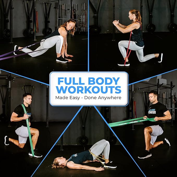 Pull Up Assistance Resistance Bands - Long Loop Power Bands for Men and Women - Strength Power Flexibility Training at Home & Gym - Ebooks & Workout Chart Included by Iron Core Fitness-GravixFit