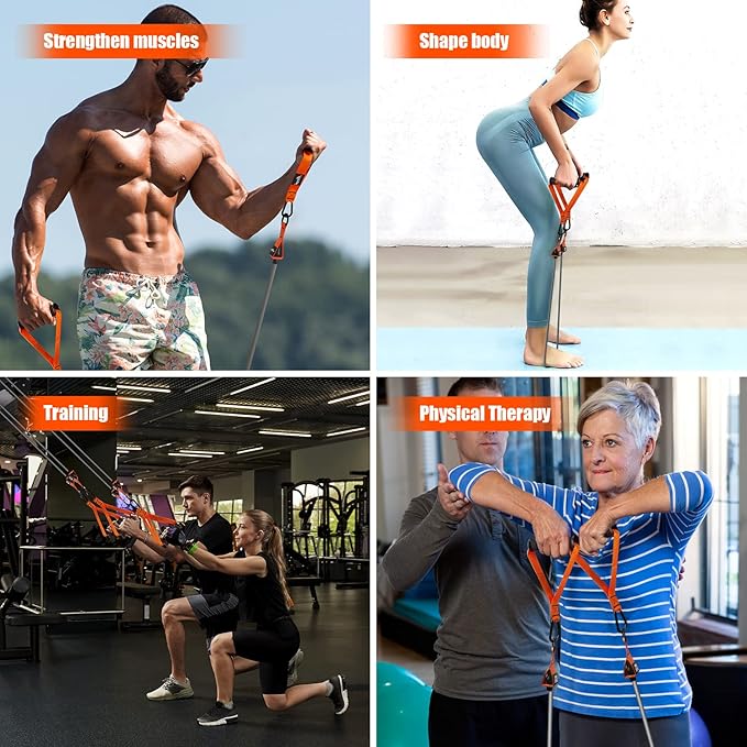 HPYGN Resistance Bands, Heavy Exercise Bands with Handles, Fitness Bands for Working Out, Workout Bands for Men, Weight Bands Set for Muscle Training, Strength, Slim, Yoga, Home Gym Equipment-GravixFit