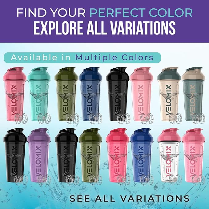 '-2 Pack- 28 oz Protein Shaker Bottles for Protein Mixes - 2x Wire Whisk | Leak Proof Shaker Cups for Protein Shakes | Protein Shaker Bottle Pack (Black/Transparent)-GravixFit