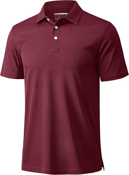 MAGCOMSEN Men's Polo Shirts 3 Buttons Casual Work T Shirts Quick Dry Short Sleeve Golf Shirt Pique Jersey Outdoor Performance-GravixFit
