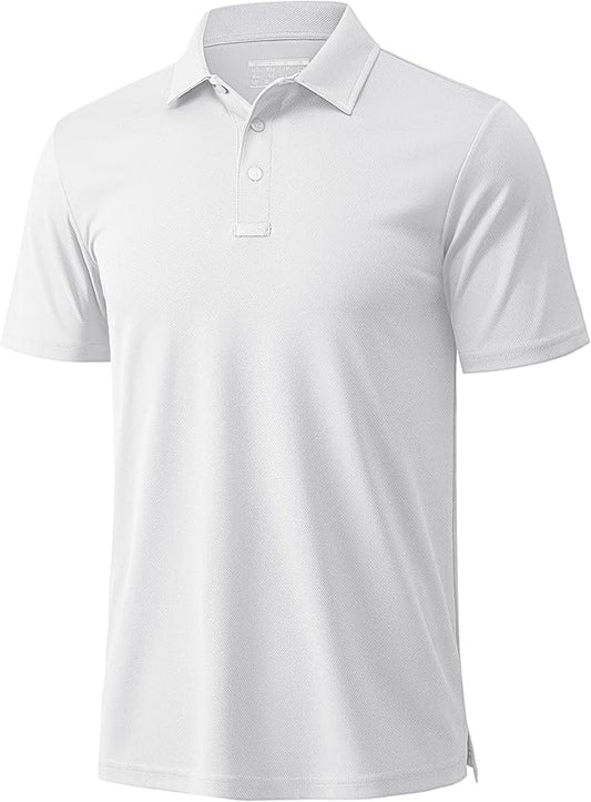 MAGCOMSEN Men's Polo Shirts 3 Buttons Casual Work T Shirts Quick Dry Short Sleeve Golf Shirt Pique Jersey Outdoor Performance-GravixFit