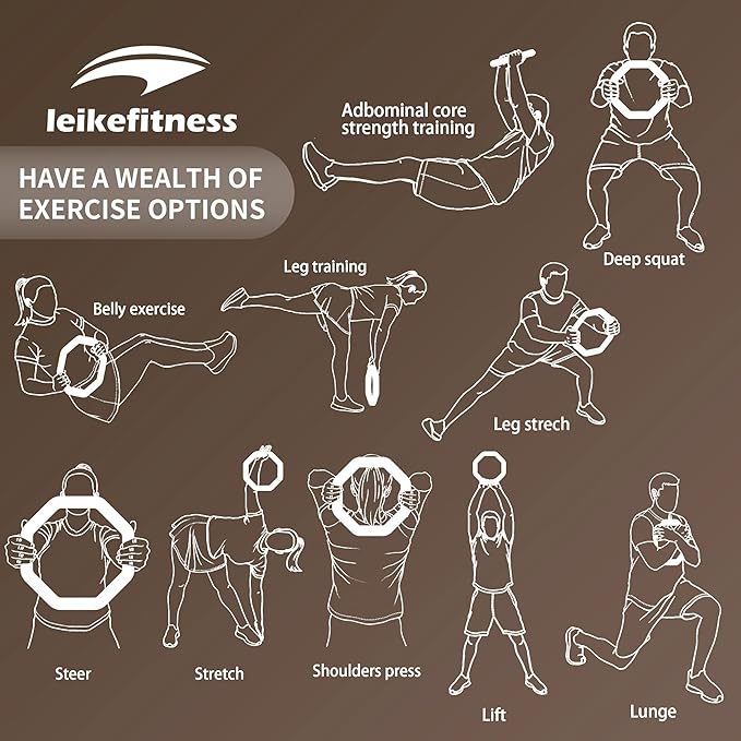 Leikefitness Weight Ring 2-in-1 Kettlebell & Dumbbell, cast Iron+PVC Coating, Yoga Exercise, Aerobics, Core Training, 4 in a Set (0.33LB + 5.5LB + 7.5LB + 10LB)-GravixFit