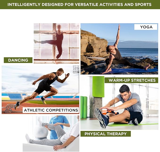 RDX Yoga Stretching Strap, Ankle Ligament Stretcher Belt with Loops Ligament Stretch Band, Fitness Leg Stretcher for Plantar Fasciitis, Foot Stretch Assist for Hamstring, Flexibility Exercise-GravixFit