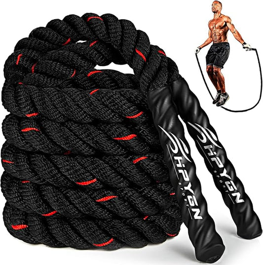 HPYGN Jump Rope, Weighted Jump Rope for Men women, 2.8lb 3.8lb 5lb Heavy Skipping Rope for Exercise, Adult Jumpropes for Home Workout, Improve Strength and Building Muscle,Total Body Workout Equipment-GravixFit