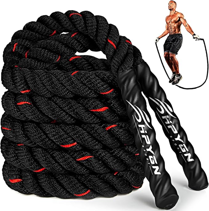 HPYGN Jump Rope, Weighted Jump Rope for Men women, 2.8lb 3.8lb 5lb Heavy Skipping Rope for Exercise, Adult Jumpropes for Home Workout, Improve Strength and Building Muscle,Total Body Workout Equipment-GravixFit