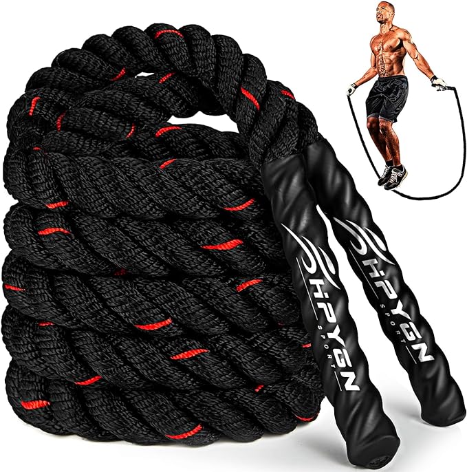HPYGN Jump Rope, Weighted Jump Rope for Men women, 2.8lb 3.8lb 5lb Heavy Skipping Rope for Exercise, Adult Jumpropes for Home Workout, Improve Strength and Building Muscle,Total Body Workout Equipment-GravixFit