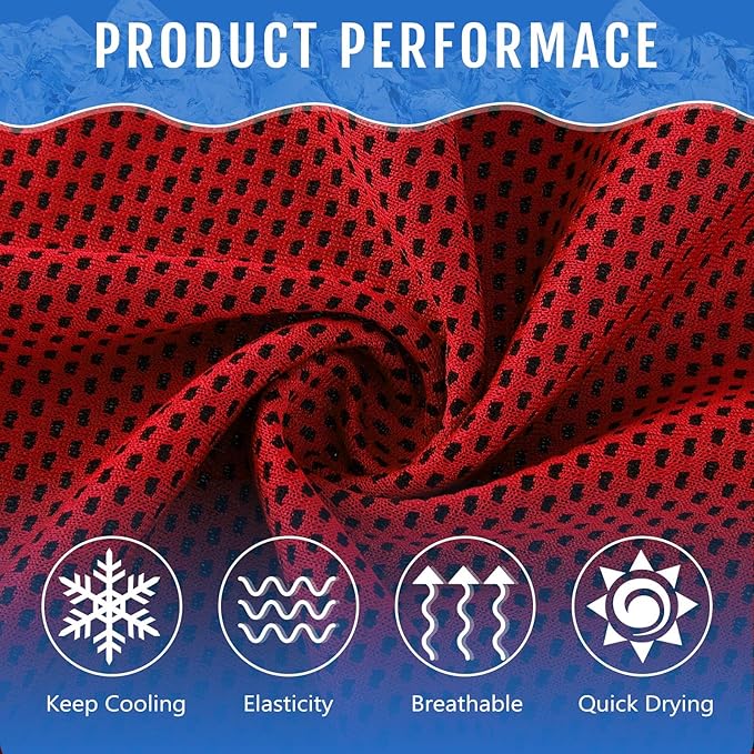 Hosuly 30 Pack Cooling Towels, 40"x12" Ice Breathable Soft Chilly Sweat Rag Microfiber Workout Rags for Gym Cooling Towels for Neck and Face for Yoga Golf Sport Running-GravixFit