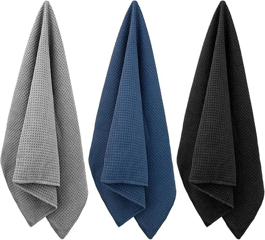 Microfiber Gym Towels for Working Out, Quickly Dry Yoga Hand Towels for Men & Women Tennis, 16 Inch x 27 Inch, 3 Pack, Multicolor-GravixFit
