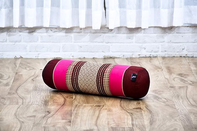Leewadee Small Yoga Bolster – Shape-Retaining Cervical Neck Roll, Tube Pillow for Comfortable Reading, Kapok Filling, 22 x 6 x 6 inches-GravixFit