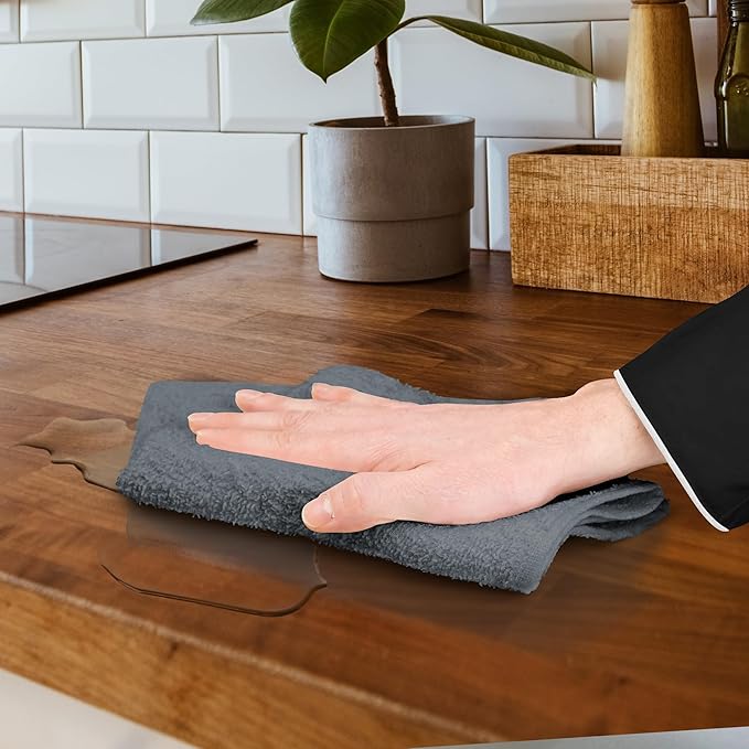 Avalon Towels Terry Bar Mop Towels (Value Pack of 60) Size 14"x17" – Absorbent and Durable, Multipurpose Cleaning Rags, Cotton Cleaning Cloths, Terry Cloth Rags, Reusable Shop Rag (Grey)-GravixFit