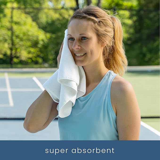 S&T INC. Microfiber Gym Towels, Yoga Towel for Home and Gym Bag, 16 Inch x 27 Inch, 6 Pack-GravixFit