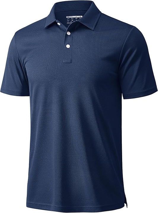 MAGCOMSEN Men's Polo Shirts 3 Buttons Casual Work T Shirts Quick Dry Short Sleeve Golf Shirt Pique Jersey Outdoor Performance-GravixFit