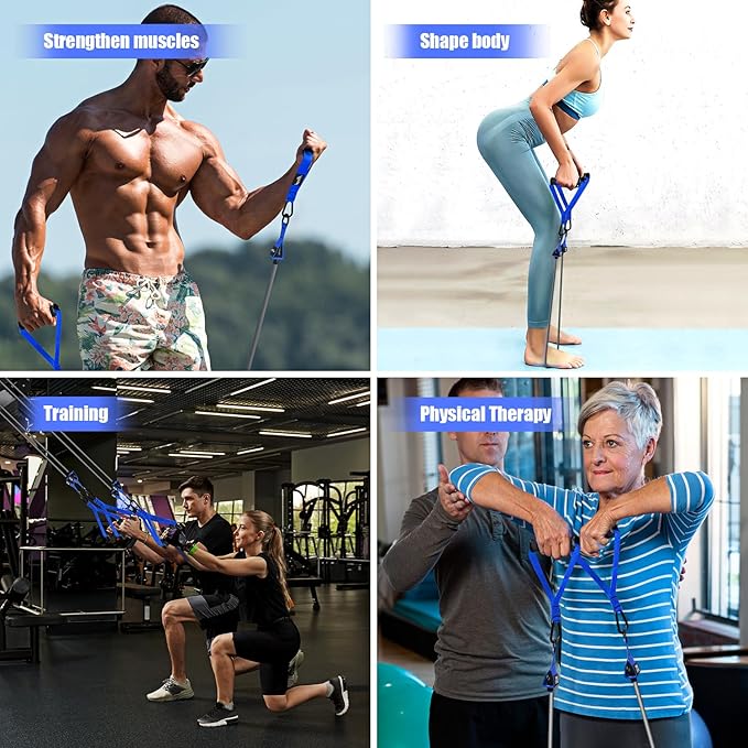 HPYGN Resistance Bands, Heavy Exercise Bands with Handles, Fitness Bands for Working Out, Workout Bands for Men, Weight Bands Set for Muscle Training, Strength, Slim, Yoga, Home Gym Equipment-GravixFit