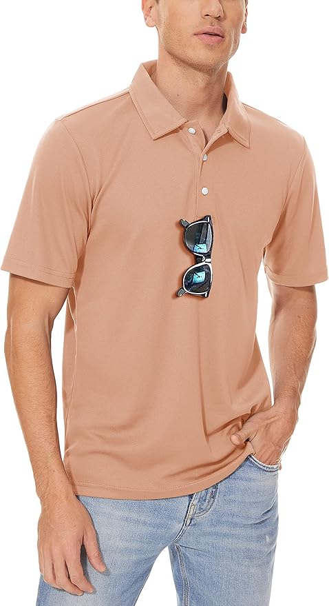 MAGCOMSEN Men's Polo Shirts 3 Buttons Casual Work T Shirts Quick Dry Short Sleeve Golf Shirt Pique Jersey Outdoor Performance-GravixFit