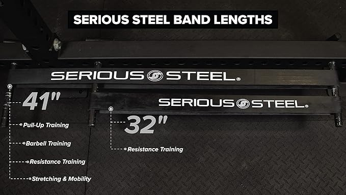 Serious Steel Fitness 32" Resistance Training Bands (Portable Exercise Band System Training Bands- Great for Individuals Under 5'10")-GravixFit