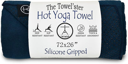 Tatago Hot Yoga Towel Non Slip Grip in 2 Sizes. Premium Yoga Towels for Hot Yoga Non Slip, Hot Pilates Mat Towel or Yoga Mat Towel Thicker, Softer, More Absorbant & Durable!-GravixFit