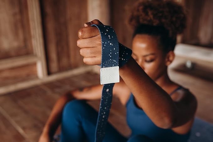 yogadesignlab YOGA DESIGN LAB | The Yoga Strap | Luxurious, Extra Long, Super Soft, Eco Printed | Studio Quality, Adjustable | Safely Stretch Further and Hold Longer | 8 ft Long-GravixFit