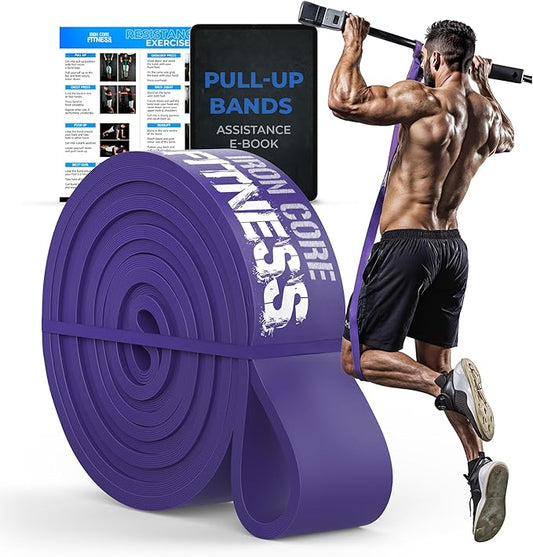 Pull Up Assistance Resistance Bands - Long Loop Power Bands for Men and Women - Strength Power Flexibility Training at Home & Gym - Ebooks & Workout Chart Included by Iron Core Fitness-GravixFit