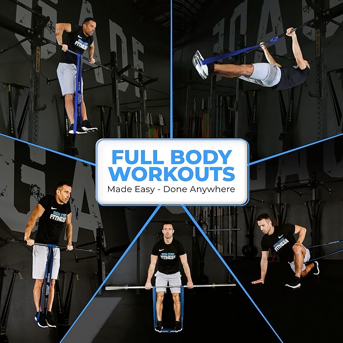 Pull Up Assistance Resistance Bands - Long Loop Power Bands for Men and Women - Strength Power Flexibility Training at Home & Gym - Ebooks & Workout Chart Included by Iron Core Fitness-GravixFit